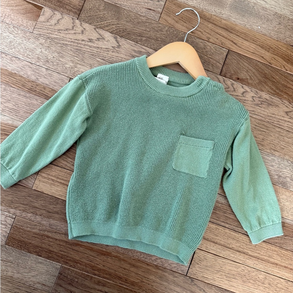 H&M Mint Green Kids Sweater with Pocket